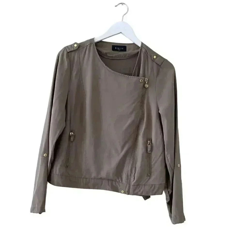 Mohito Basic Olive Army Green Front Zipper Chic Modern Soft M ( EU 40) #1626